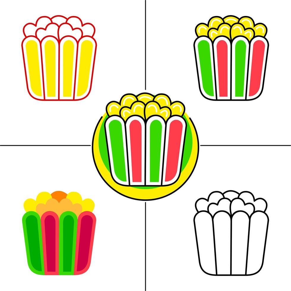 popcorn in platte ontwerpstijl vector