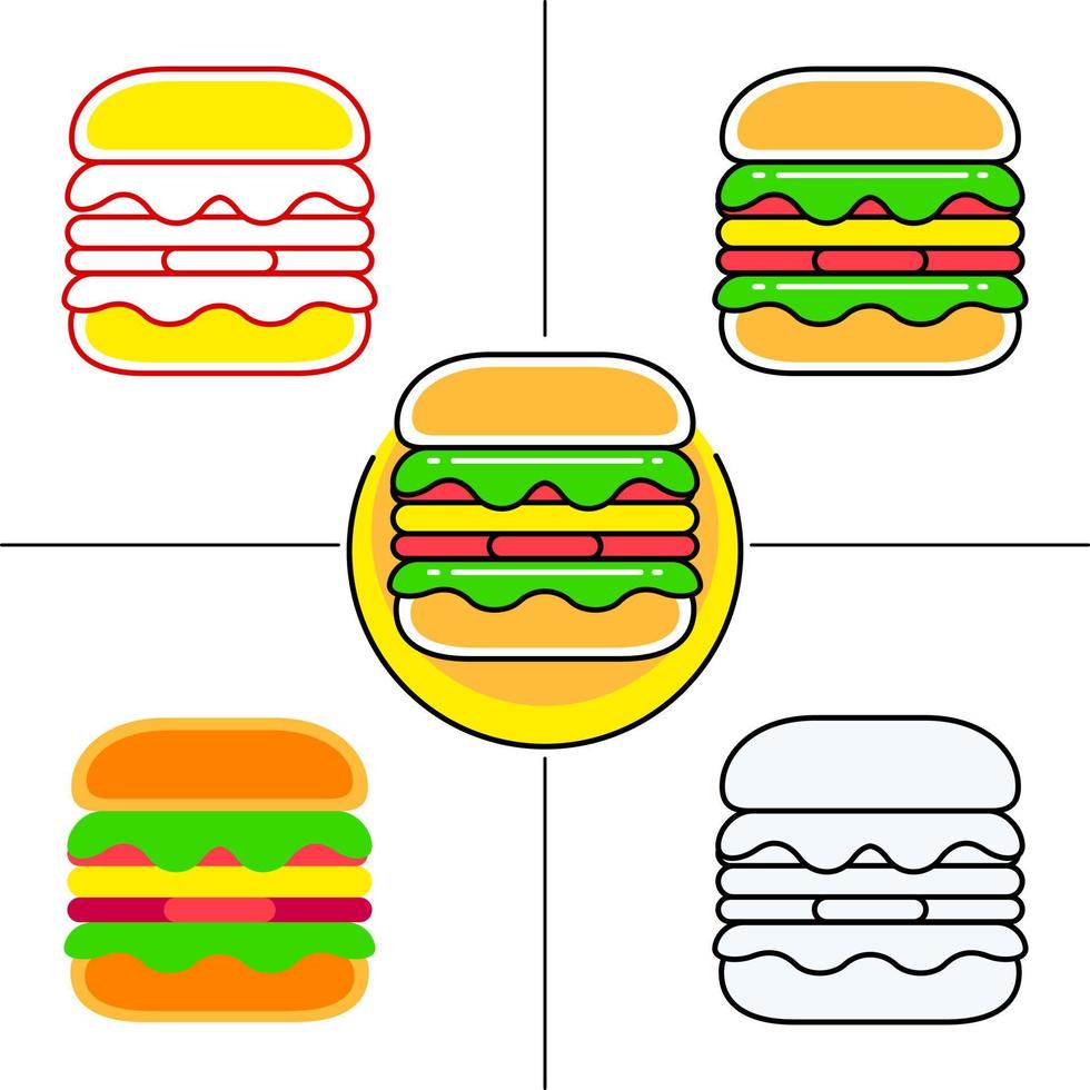 hamburger in platte ontwerpstijl vector