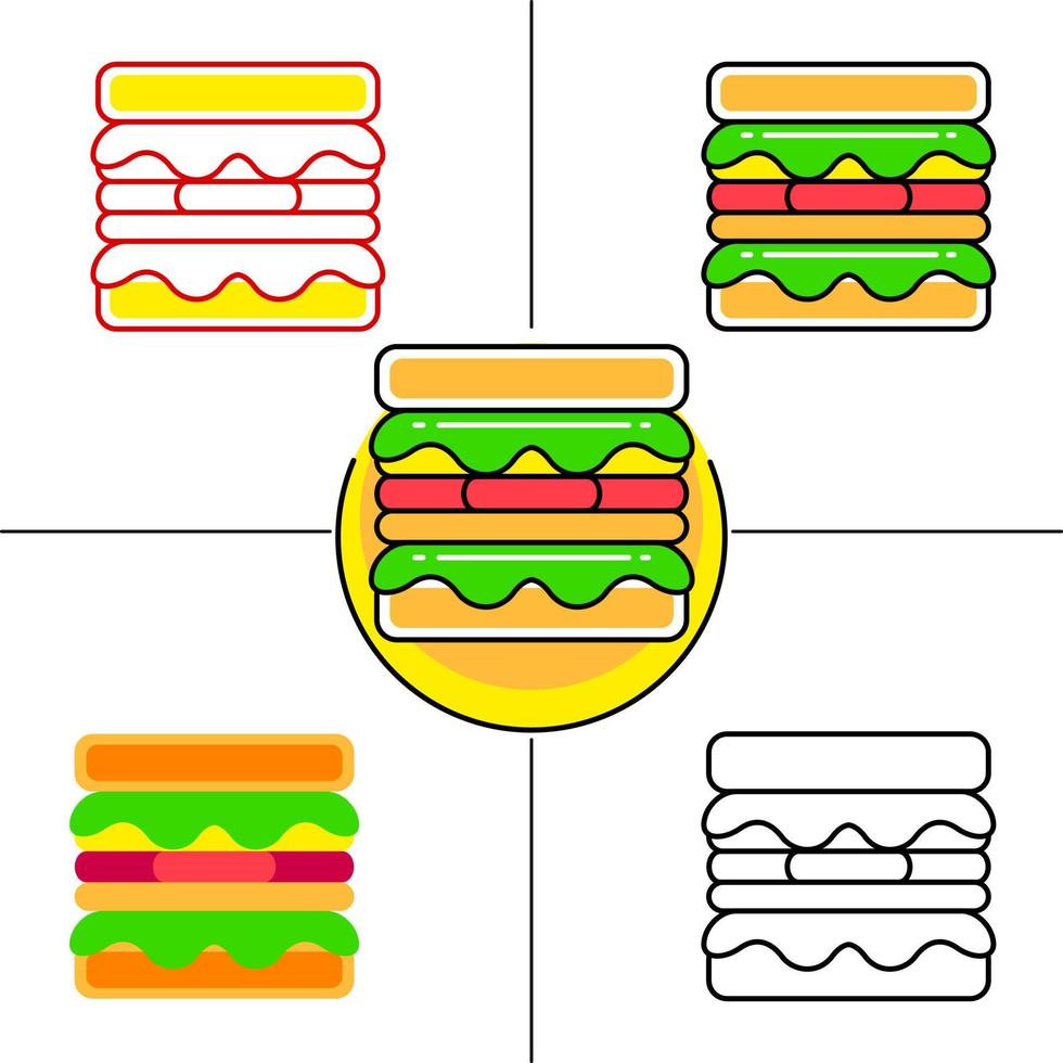 sandwich in platte ontwerpstijl vector