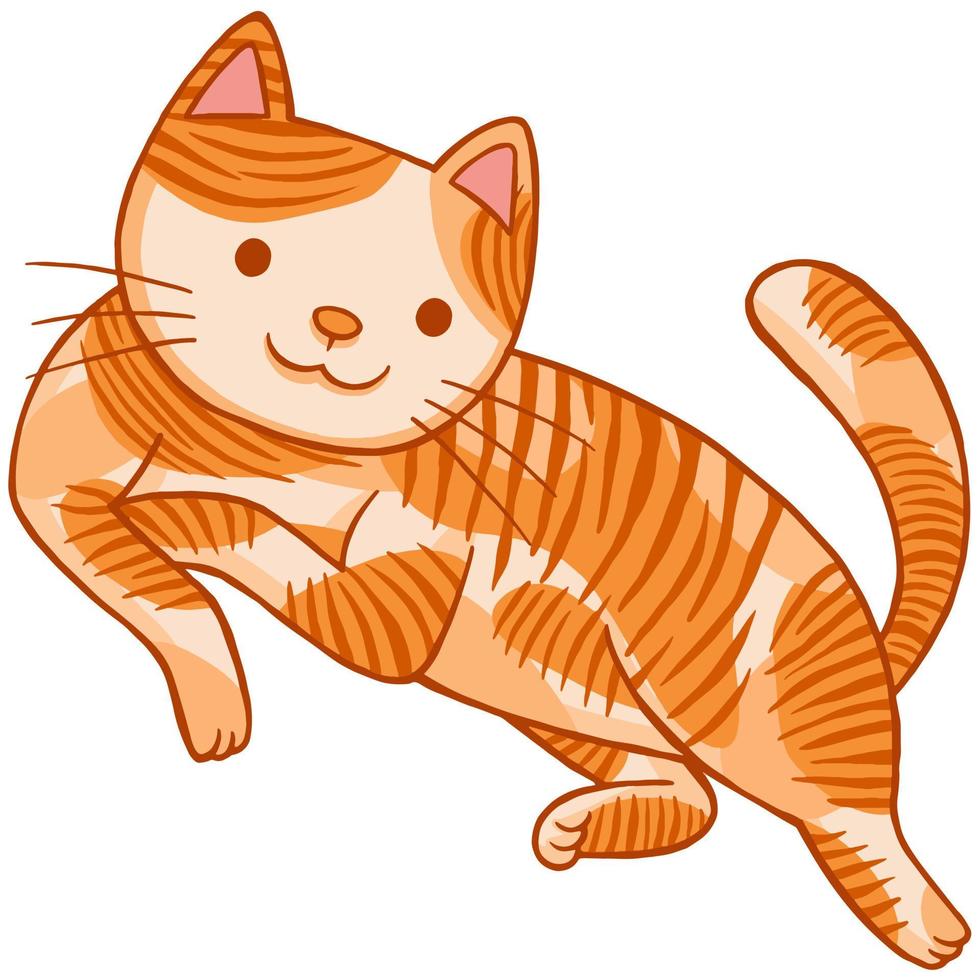 schattige katten in platte ontwerpstijl vector