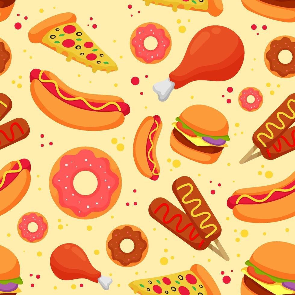 junkfood naadloos patroon vector