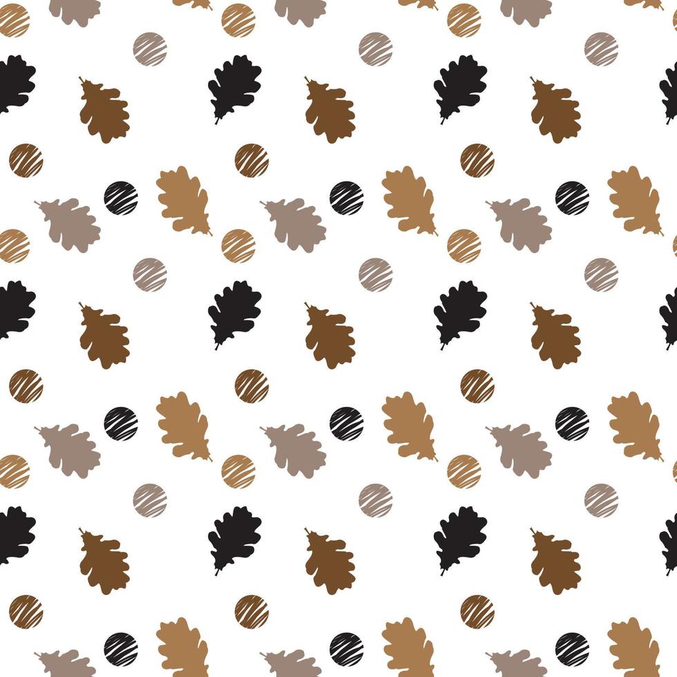 abstracte herfst gebladerte naadloze patroon met natuurlijke blad silhouetten, geometrische vormen in minimalistische stijl. vector herfstkunst voor modeontwerp, drukwerk, textiel, stof, behang, zomerachtergrond