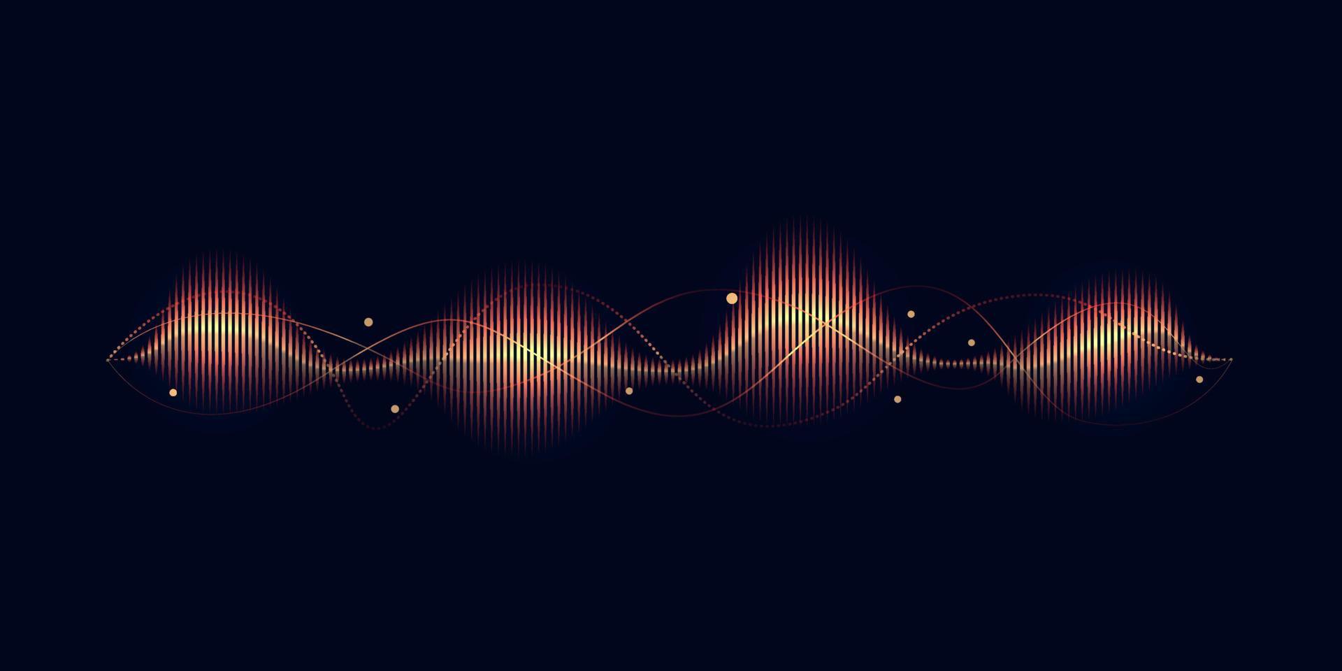 vector moderne digitale gradiëntgolf. abstracte illustratie van een equalizer met lichteffecten