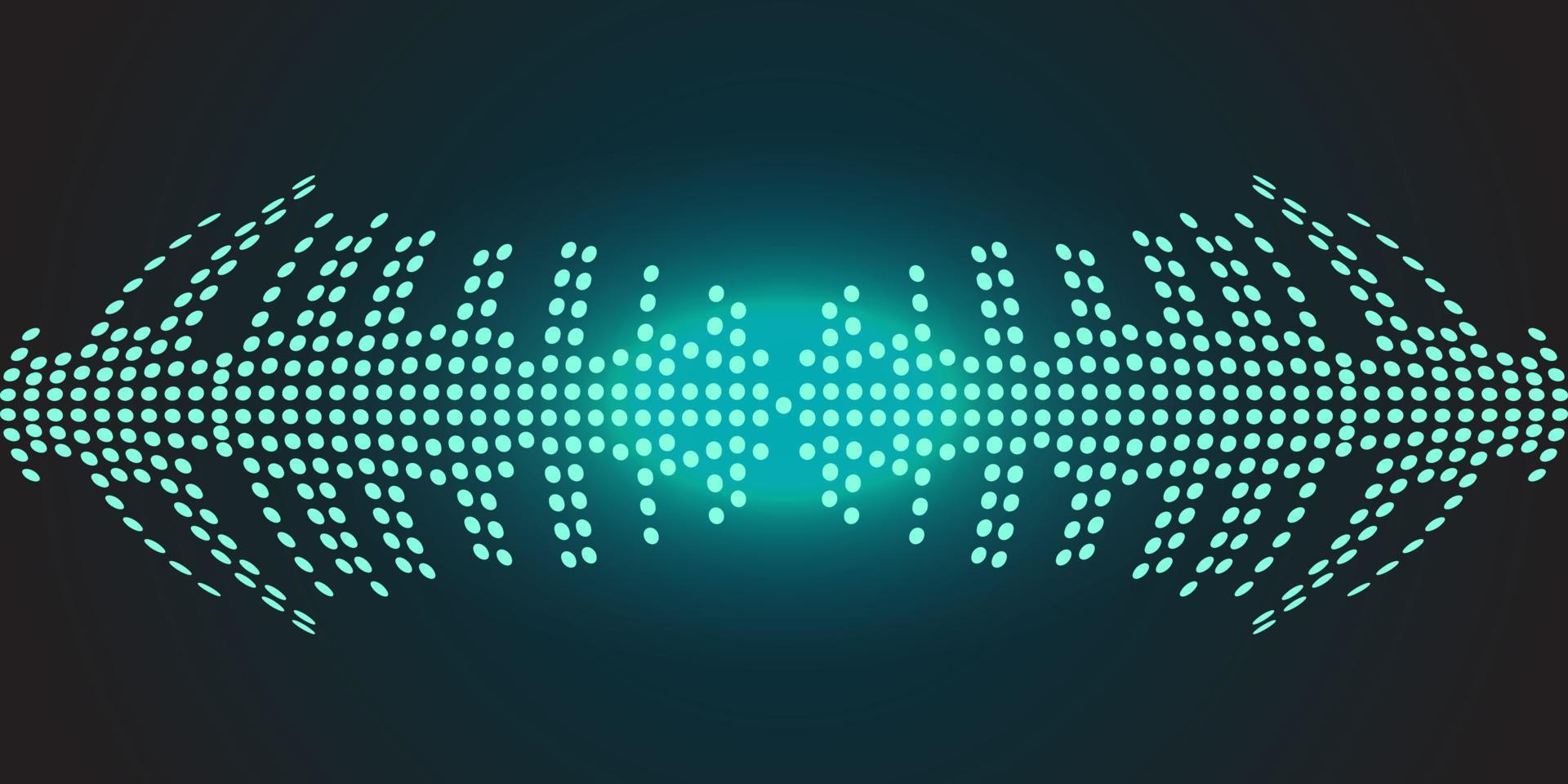 geluidsgolven oscillerend donkerblauw licht. vectorillustratie op een donkere achtergrond vector