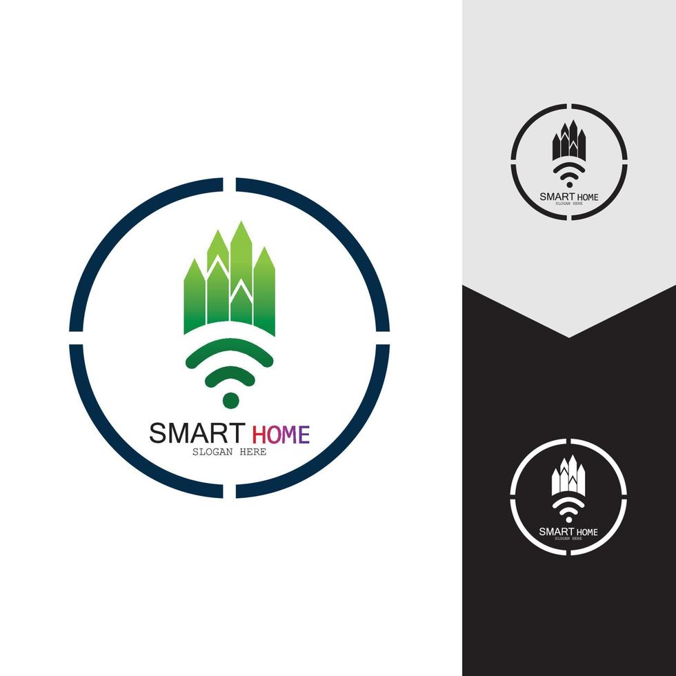 wifi huis vector logo.smart city tech pictogram vector. stad netto logo concept vector