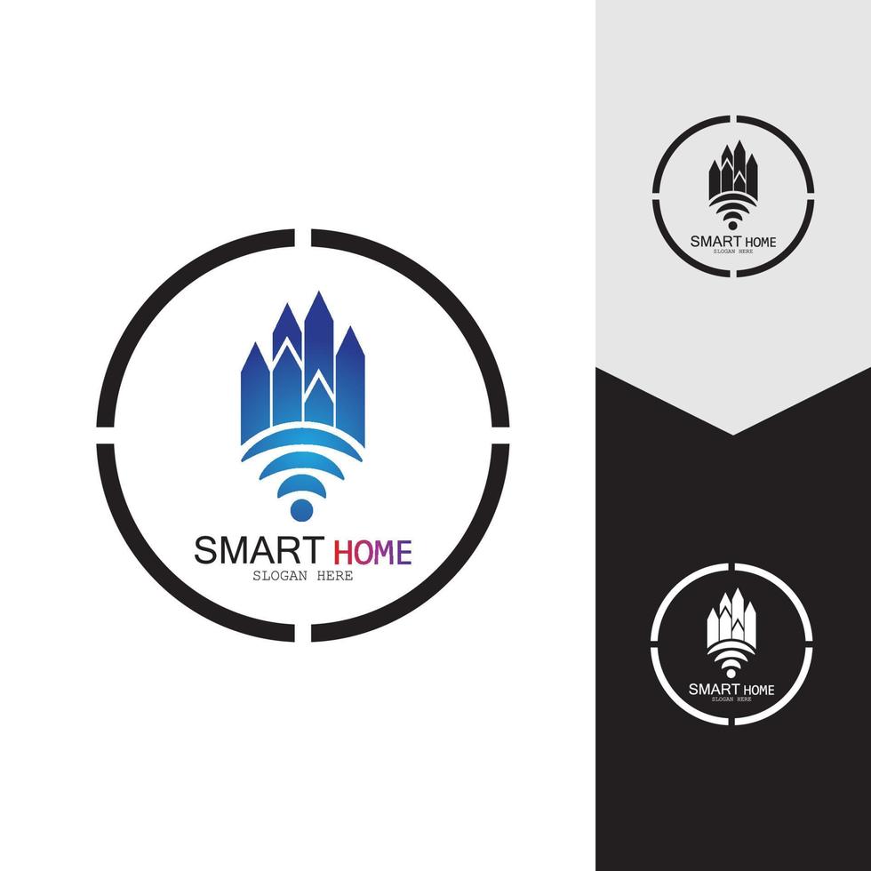 wifi huis vector logo.smart city tech pictogram vector. stad netto logo concept vector