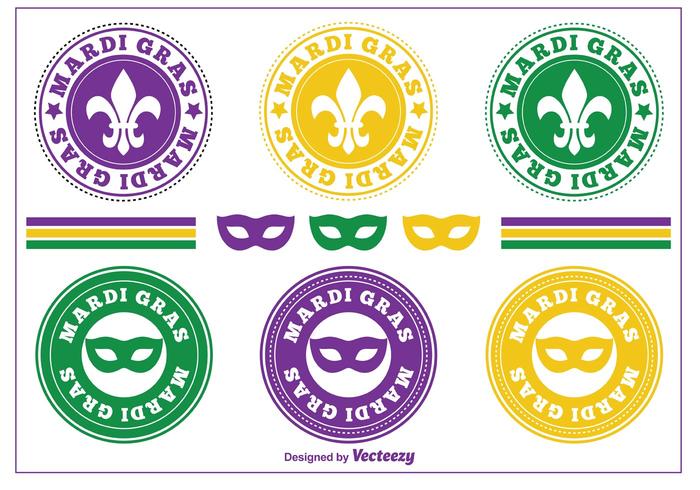 Mardi Gras Postzegels / Badges vector