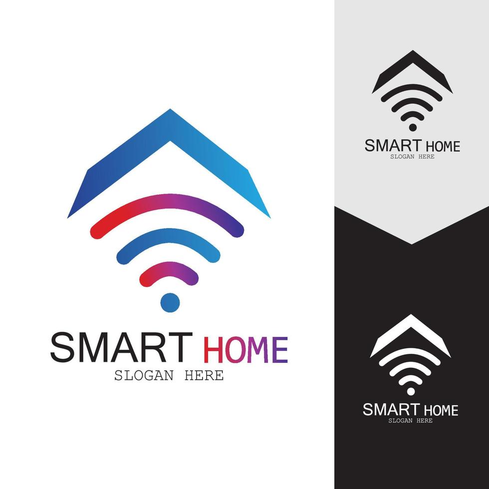 wifi huis vector logo.smart city tech pictogram vector. stad netto logo concept vector