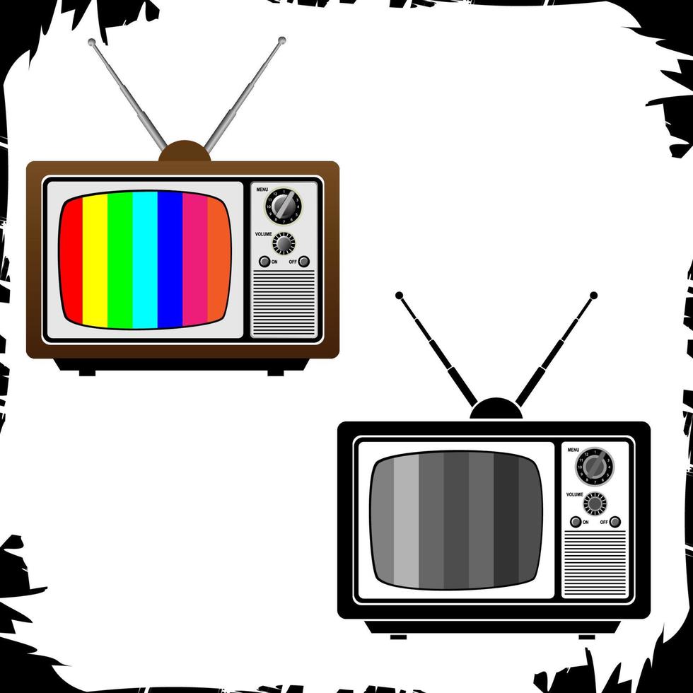 vector illustratie objecten klassieke televisie