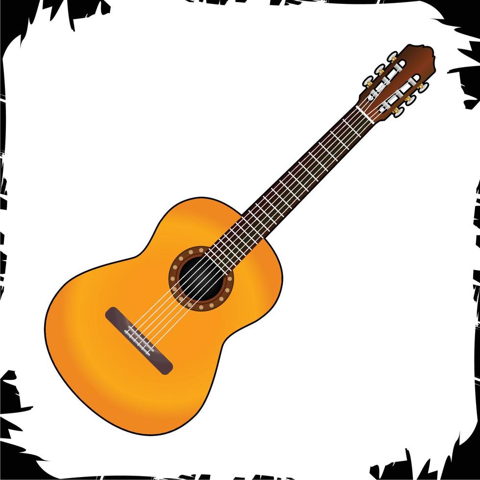 vector illustratie objecten akoestische gitaar new