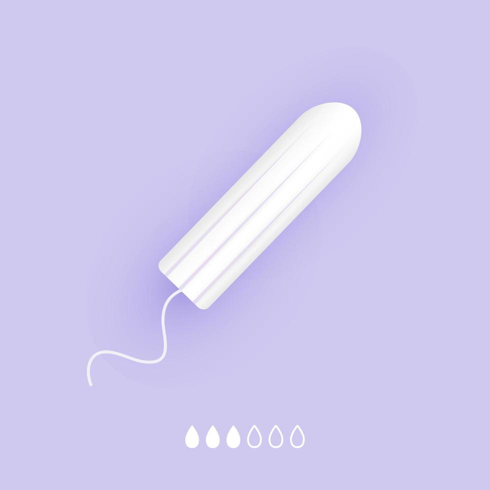 vrouwelijk tamponkussen icoon. vrouw menstruatiezorg. illustratie van producten voor vrouwelijke hygiëne in een vlakke stijl. vector