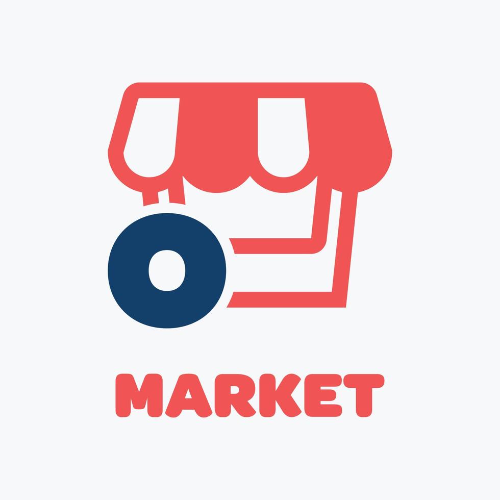 alfabet o markt logo vector