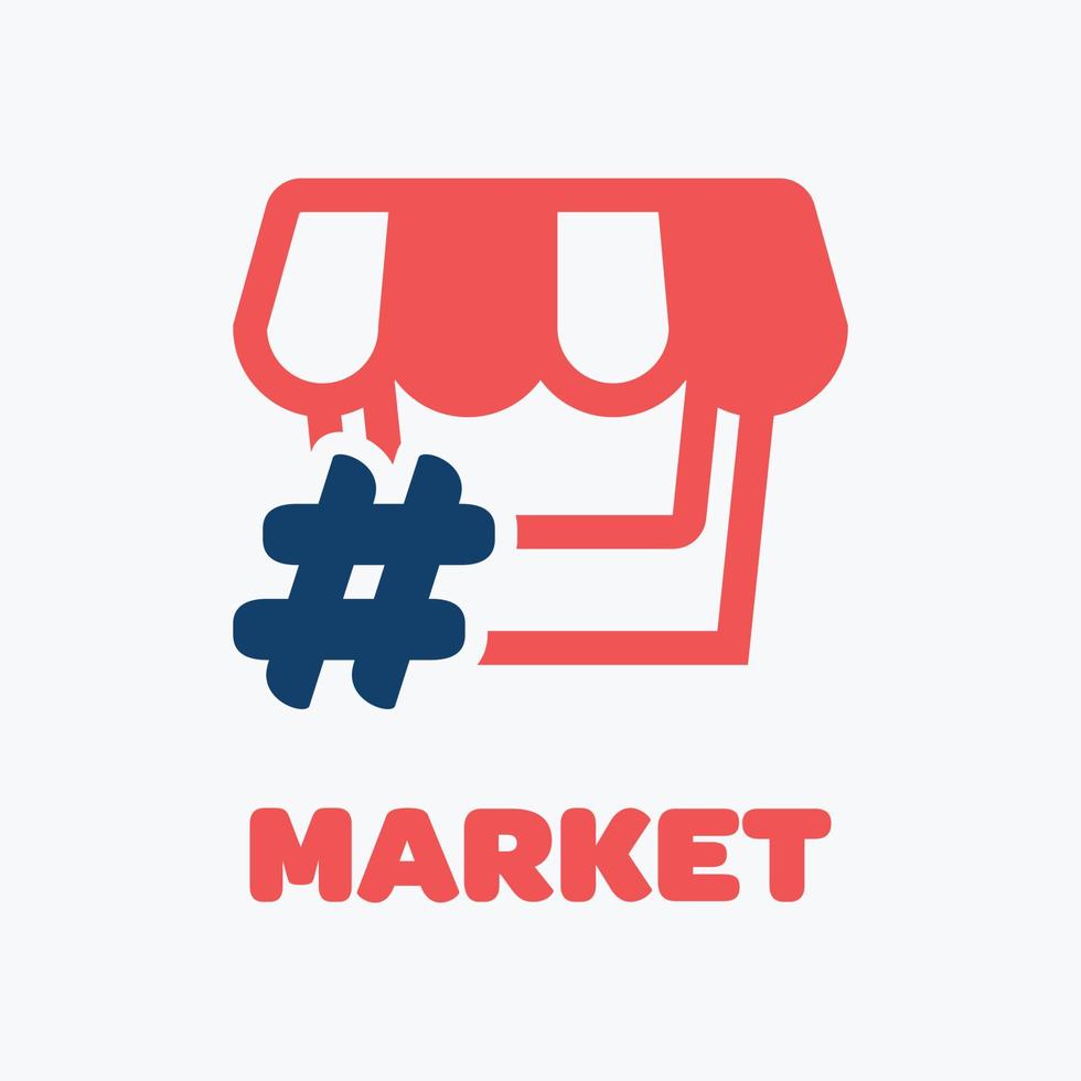 symbolische hashtag markt logo vector