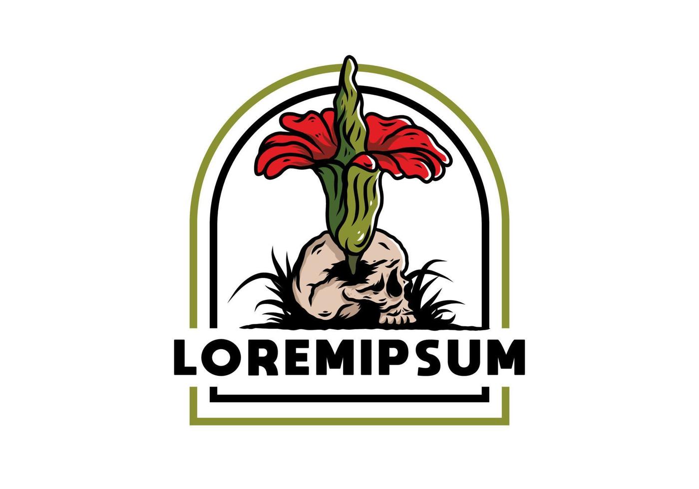 lijkbloem groeit op de schedelillustratie vector