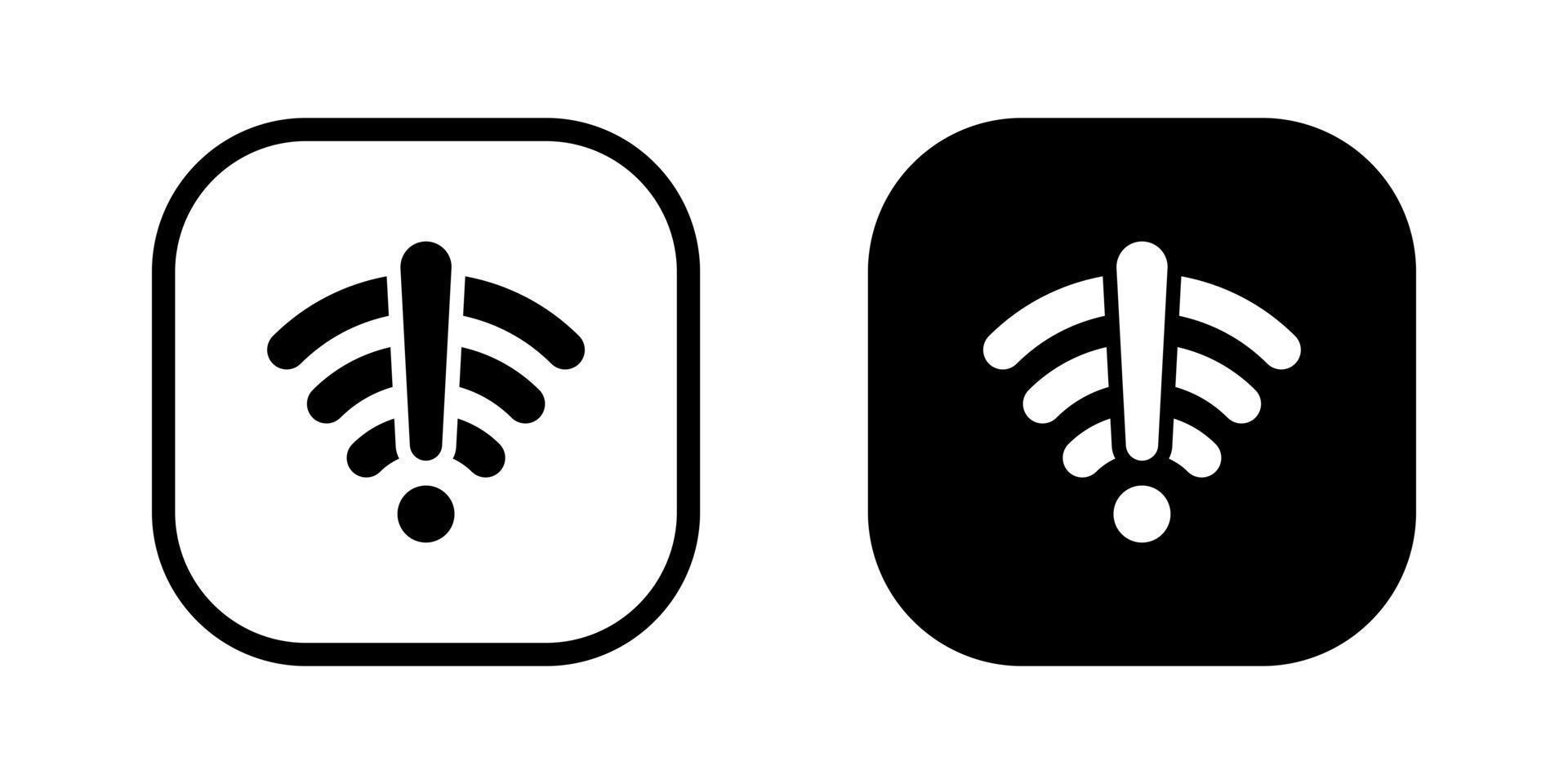 geen internetverbinding, wifi uit pictogramvector op vierkante knop vector