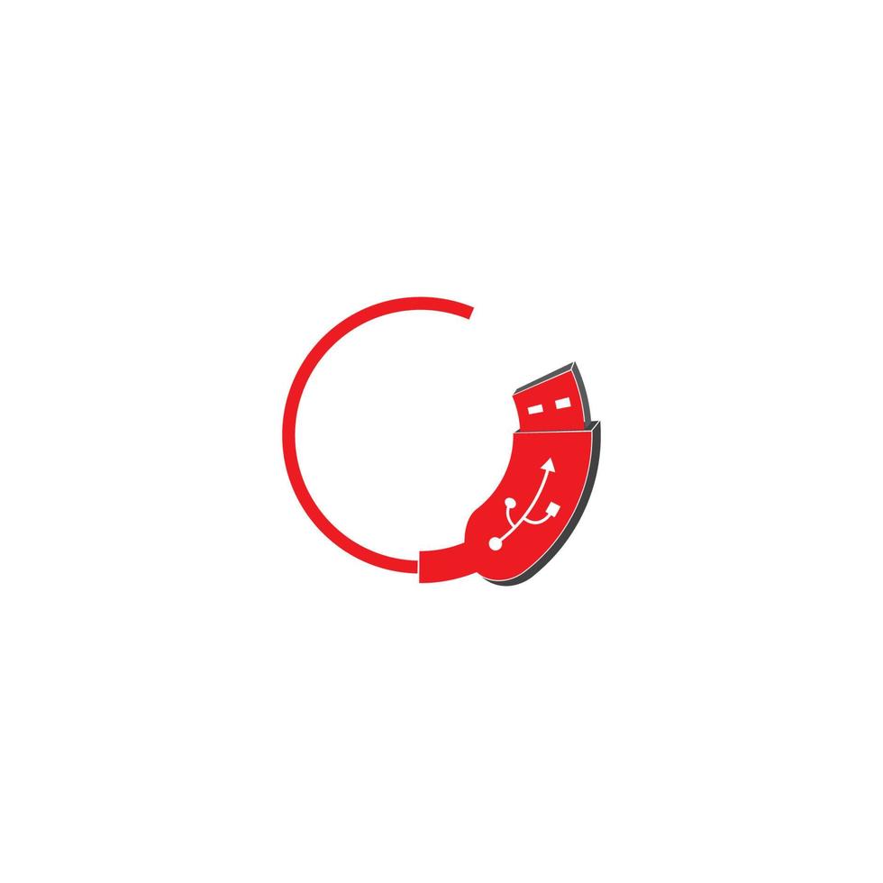 usb flash drive kabel pictogram symbool knop. connector geheugen logo teken. vector illustratie afbeelding.