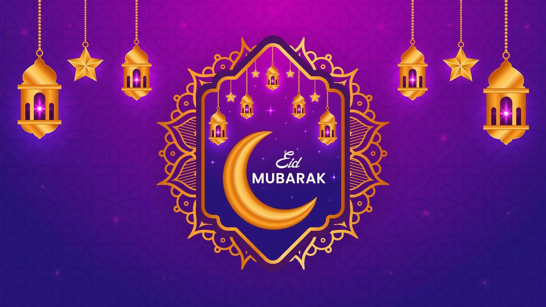 eid mubarak islamitisch ornament met decoratief islamitisch mandala-achtergrondontwerp vector