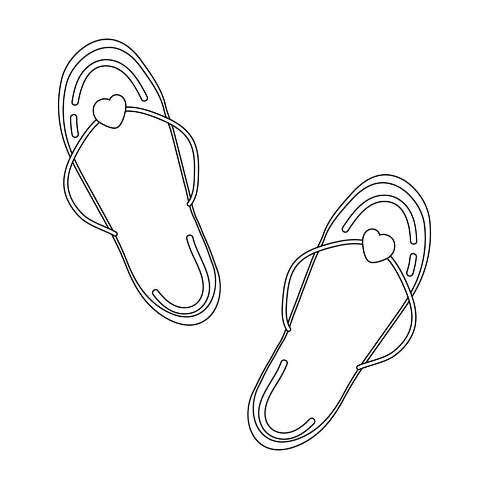 teenslippers pantoffels handgetekende doodle vector
