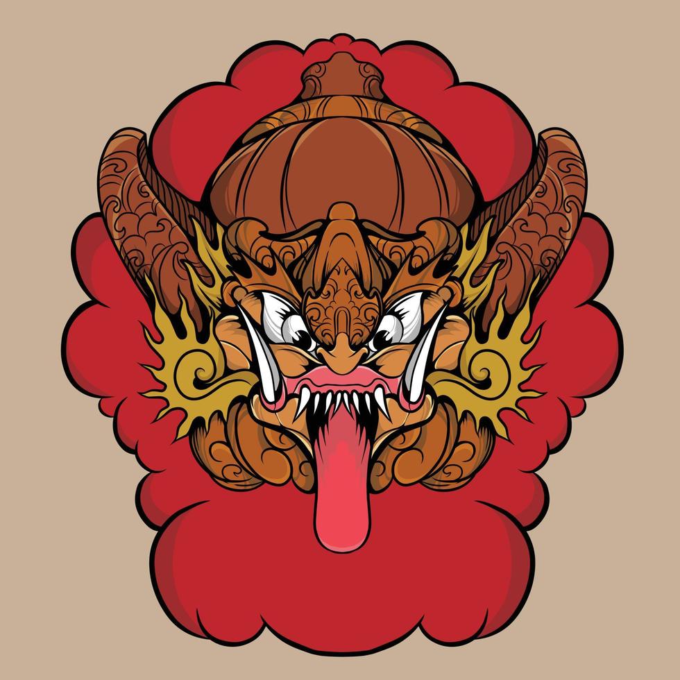 Balinese masker vectorillustratie speciaal gemaakt voor merkreclame doeleinden enzovoort vector