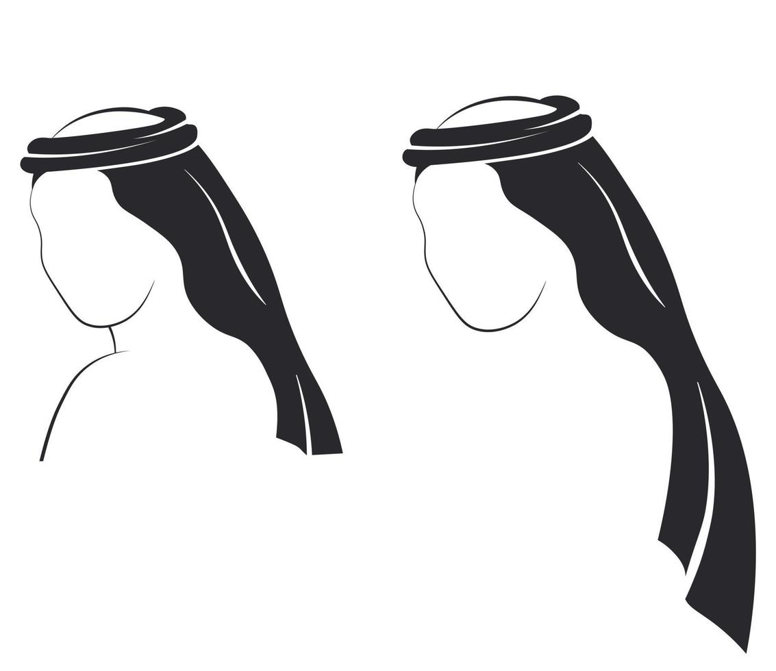 vector stock illustratie Arabische man in de traditionele islamitische Arabische kleding in vlakke stijl. moslim, Arabische kleding, Oost-Arabische kleding. geïsoleerd op een witte achtergrond