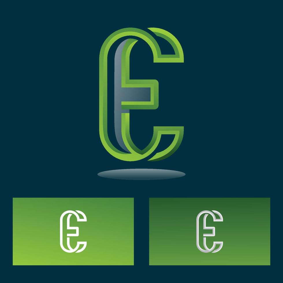 kleurrijke letter e monogram logo vector