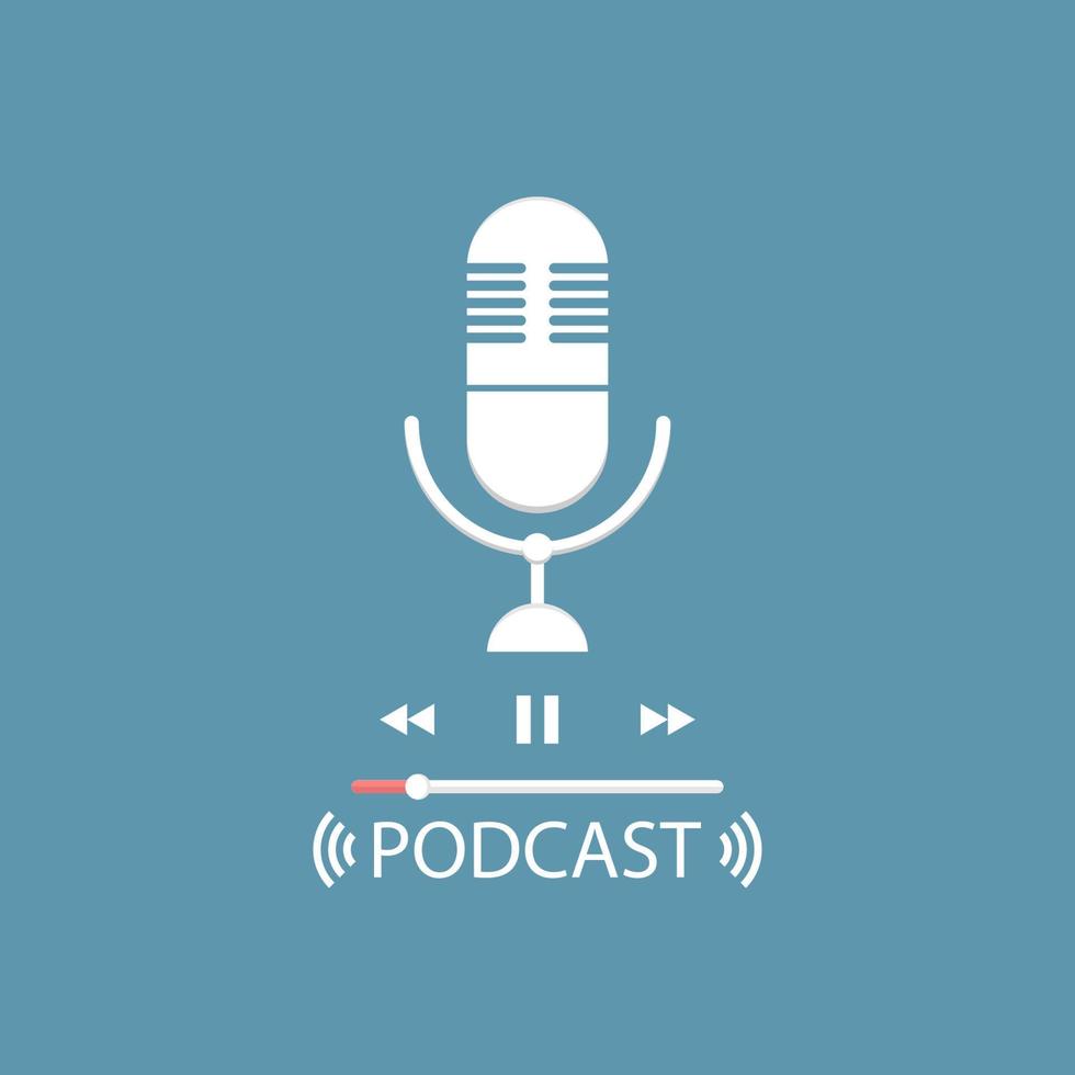 vector eenvoudig podcastontwerp, marketingillustratie online.