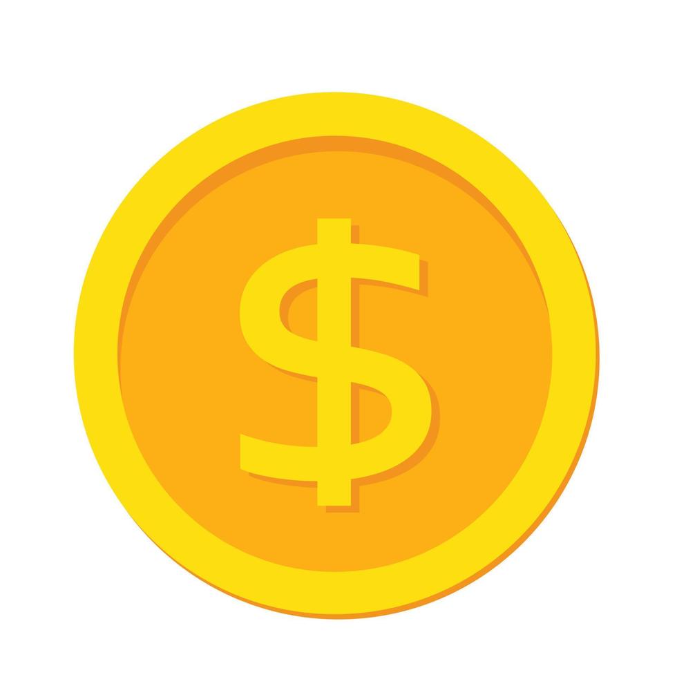 dollar gouden platte vector illustration.dollar pictogram in gele vorm.