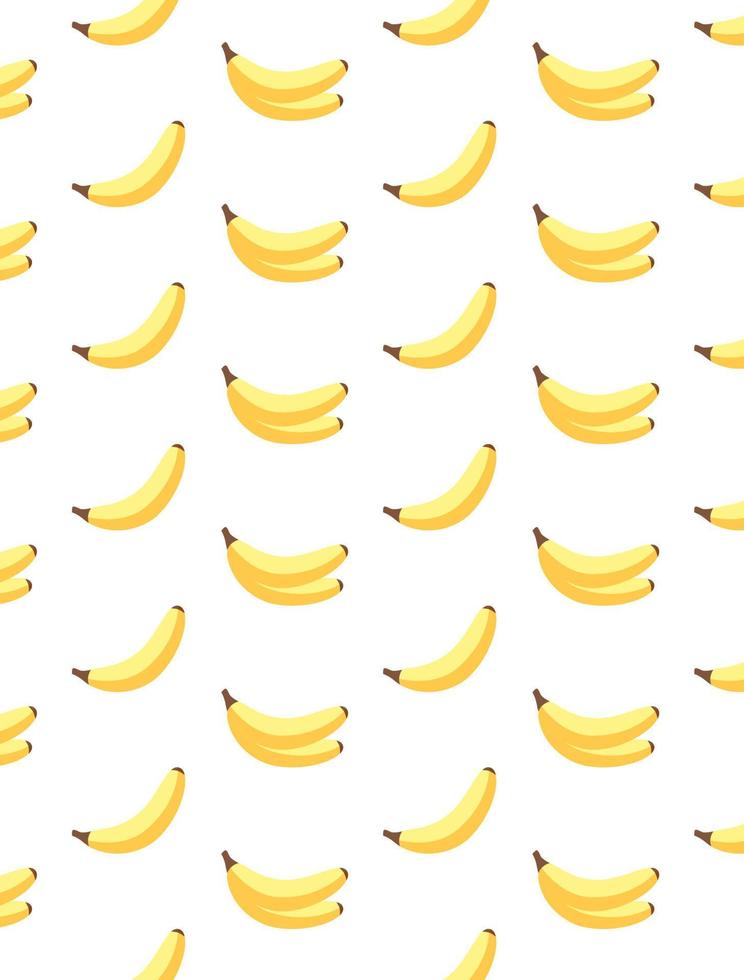 illustratie op thema grote gekleurde naadloze banaan, helder fruitpatroon voor zegel. fruitpatroon bestaande uit mooie naadloze herhalingsbanaan. eenvoudig kleurrijk patroonfruit van naadloze banaan. vector