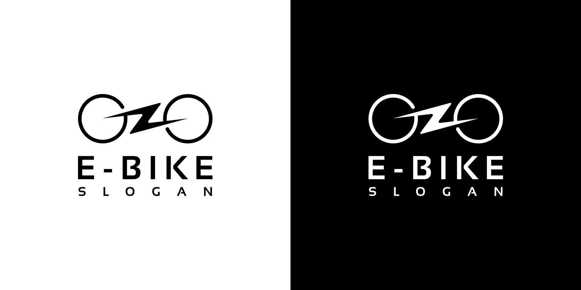 eenvoudige minimalistische elektrische fiets, fietslogo-ontwerp vector