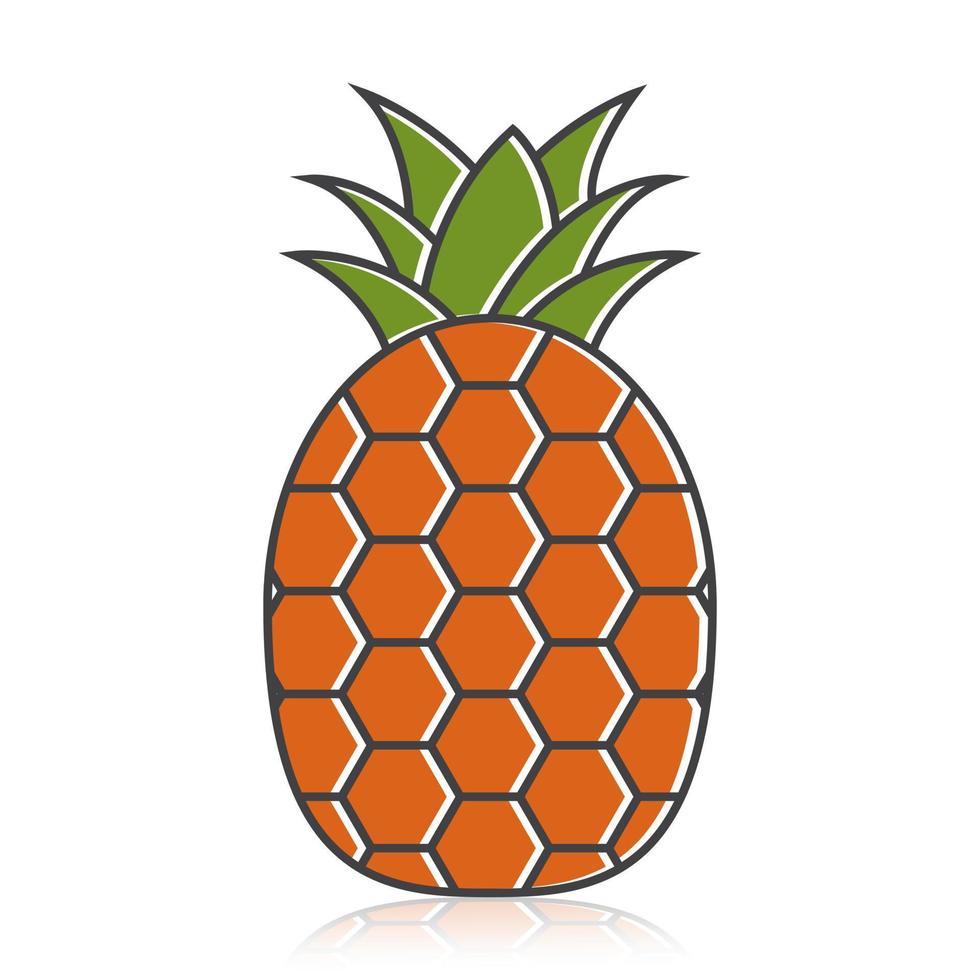 ananas fruit platte vector kleur icoon voor apps en websites