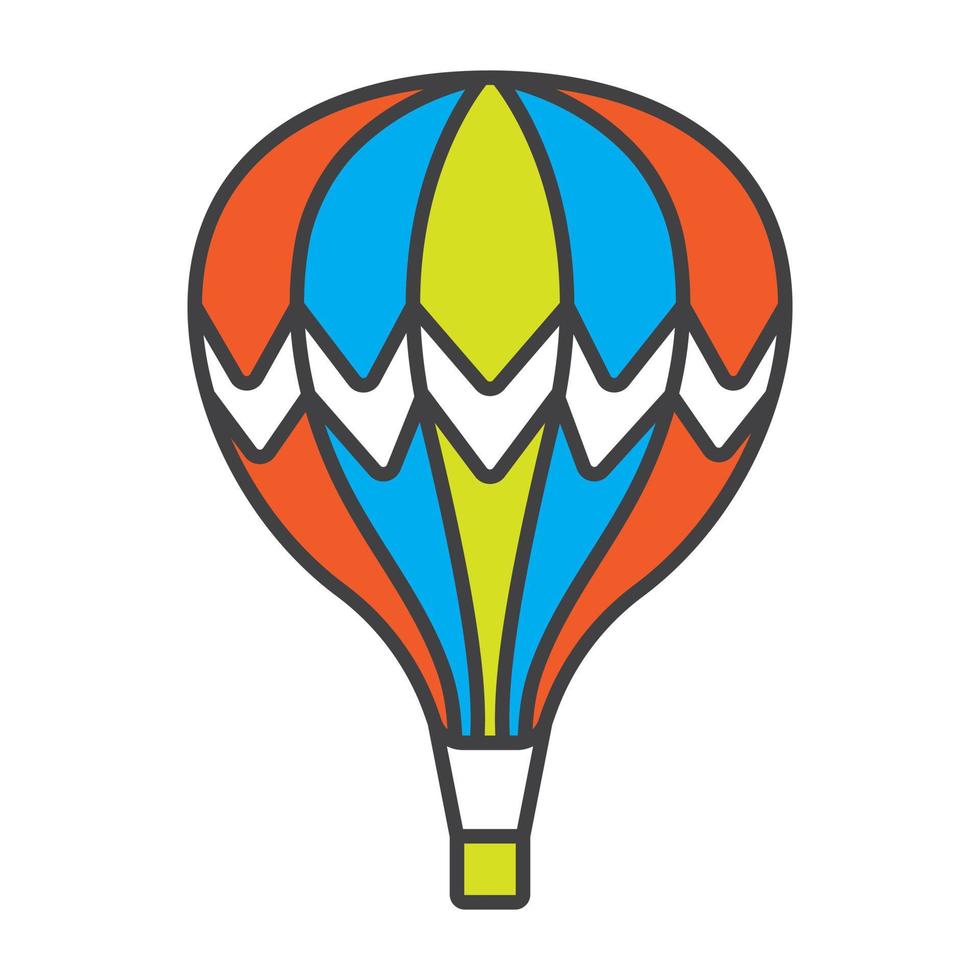 hete luchtballon vector kleurrijk pictogram voor apps en websites