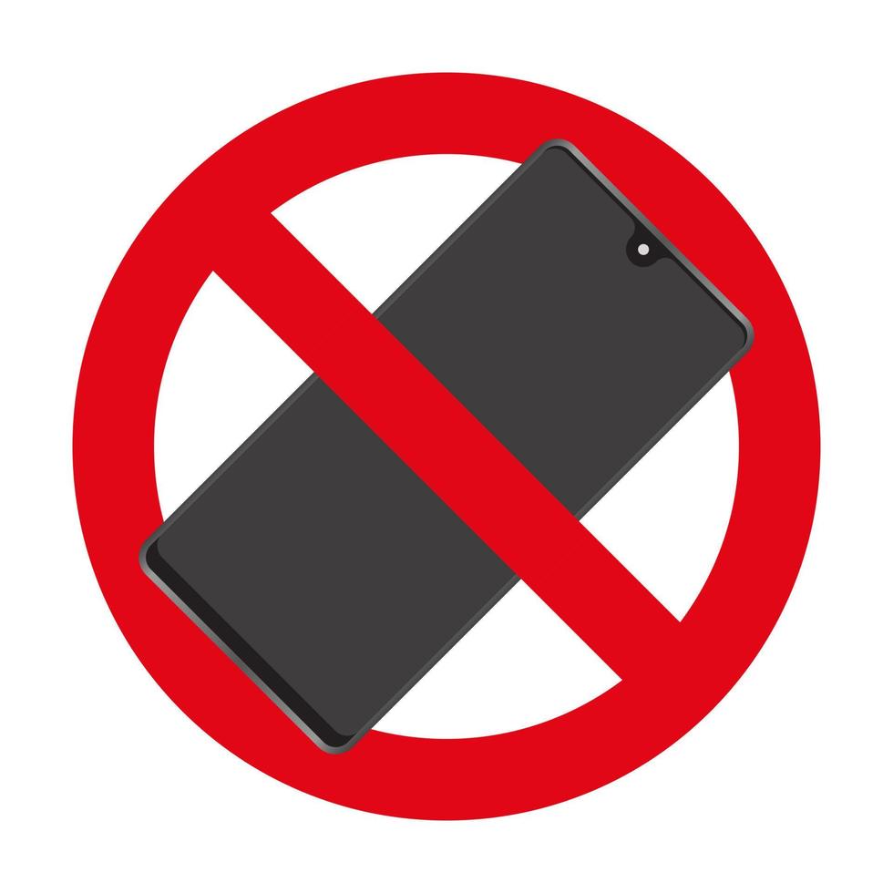 teken van verboden breng een smartphone - plat vectorpictogram voor apps of websites vector