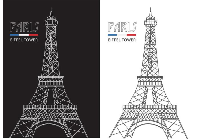 Gratis Abstracte Lijn Eiffeltoren Vector