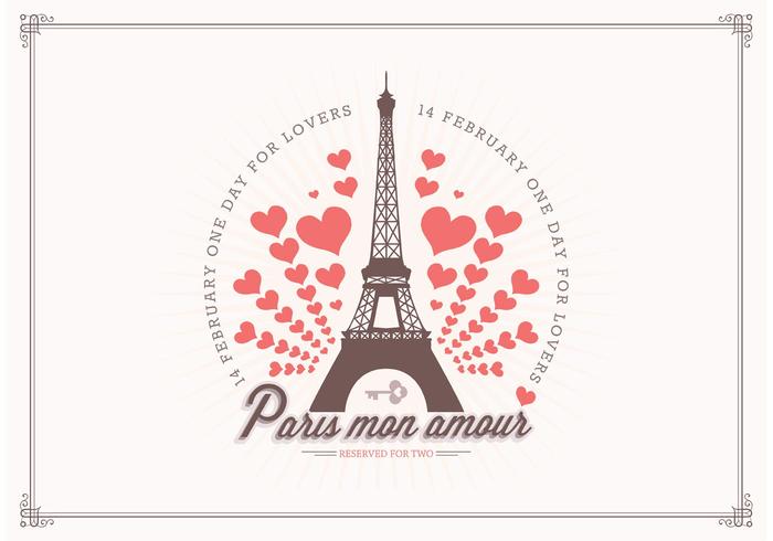 Gratis Liefde In Parijs Vector Achtergrond