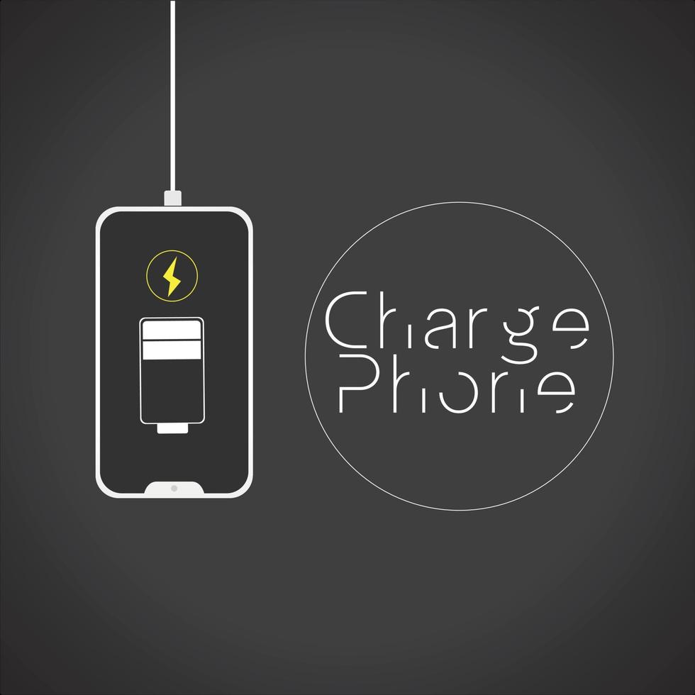 telefoon opladen smartphone vector