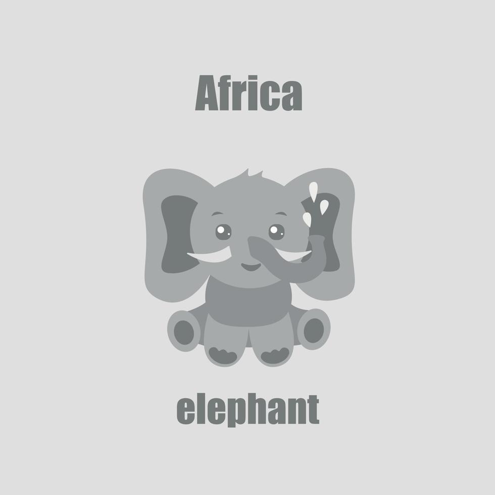 tekenfilm baby schattige kleine olifant vector