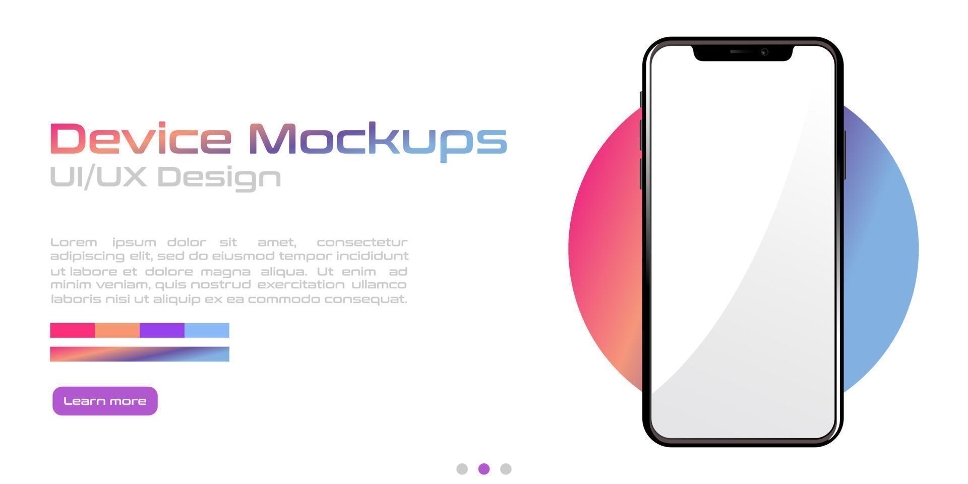 smartphone leeg wit scherm mockup vector