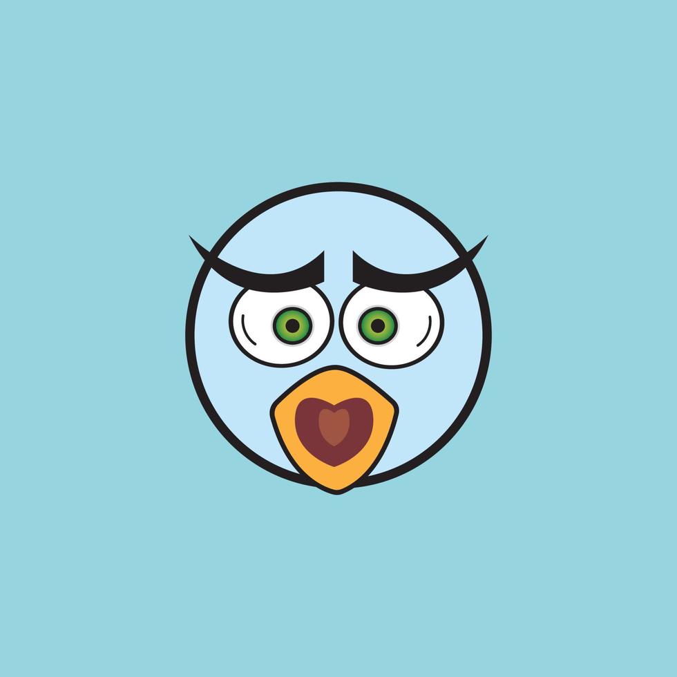 cartoon vogeltjes gezicht emoticon ontwerp vector