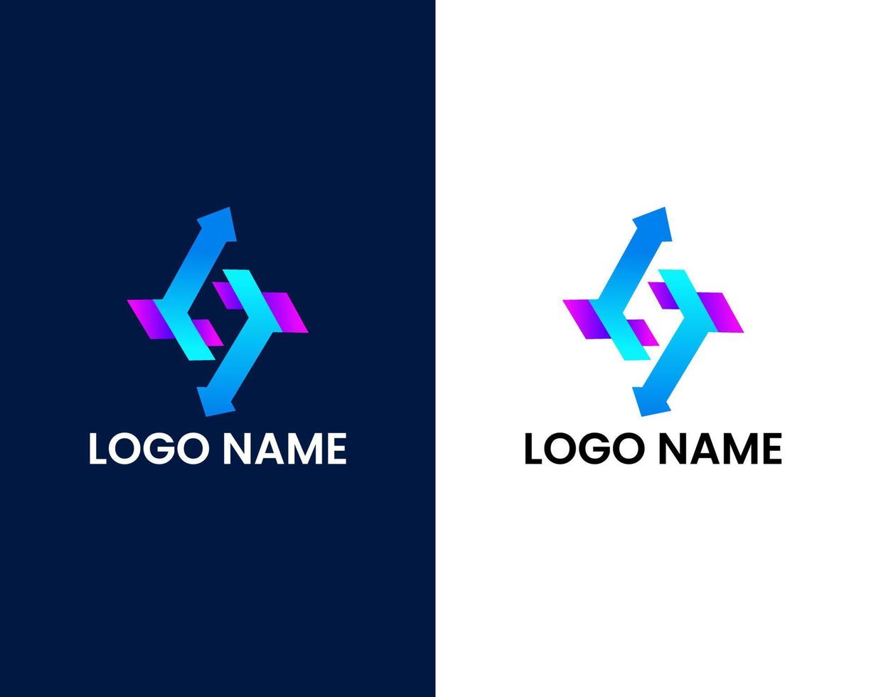 letter s met pijl logo ontwerpsjabloon vector