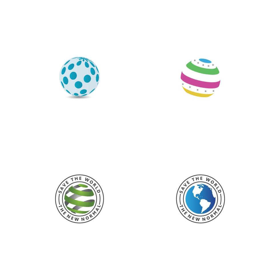 wereld logo sjabloon illustratie vector