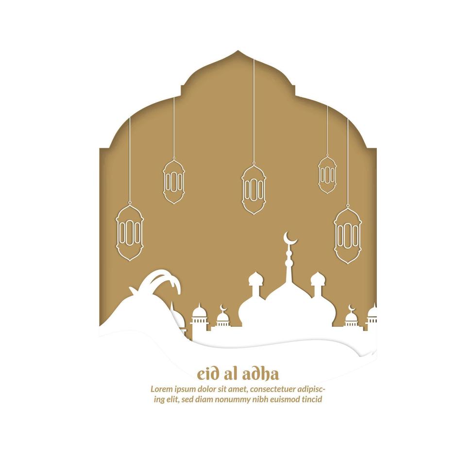 eid al adha mubarak social media post, islamitische banner, wenskaart vector