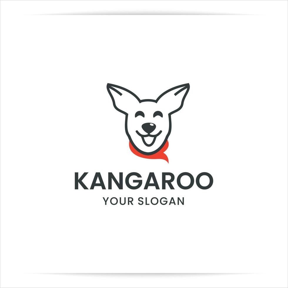 logo ontwerp kangoeroe met sjaal vector