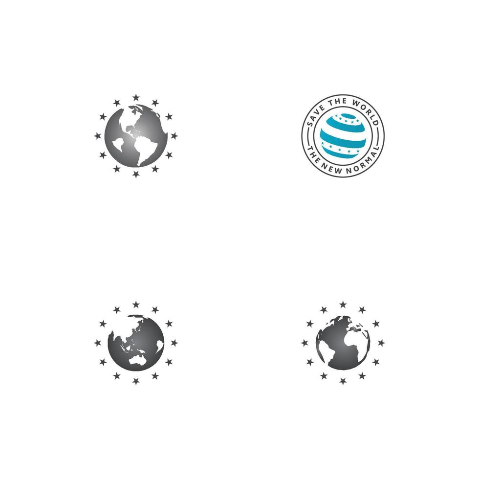 wereld logo sjabloon illustratie vector