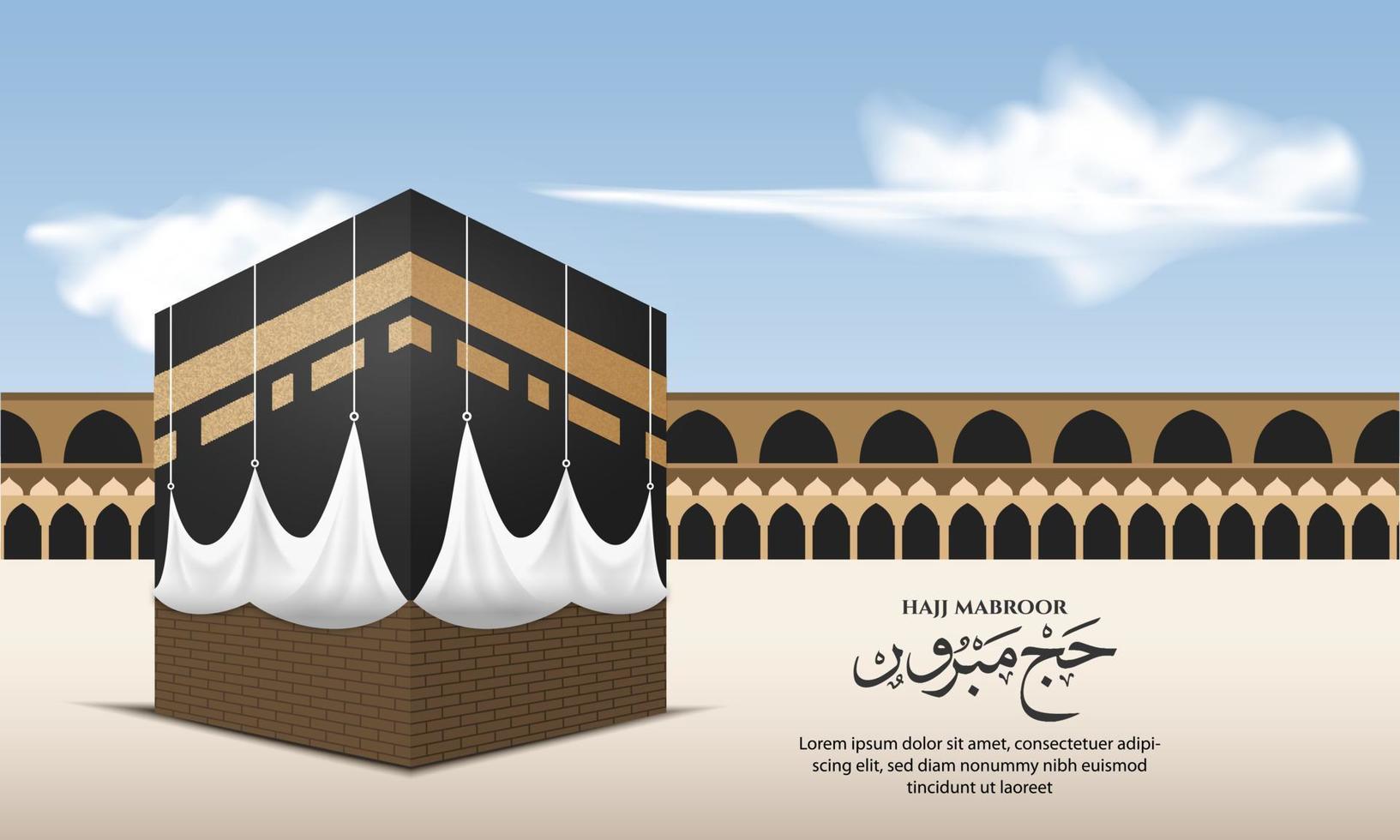 islamitische banner hadj voor eid adha mubarak en bedevaart vector