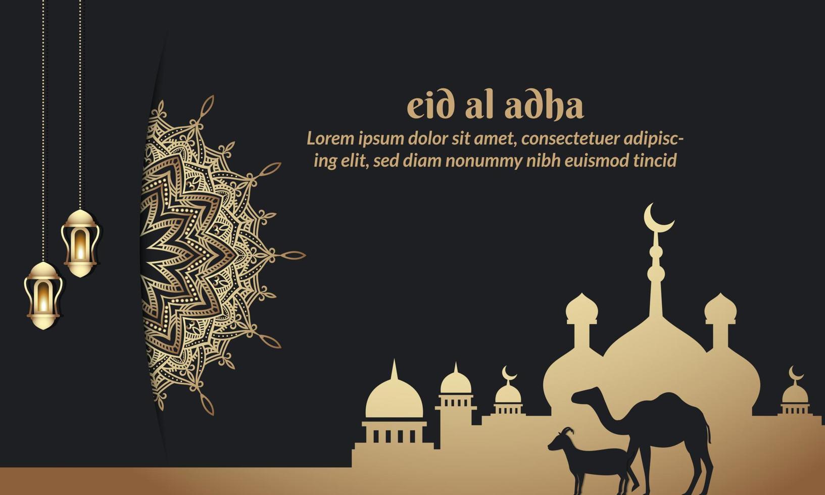 islamitische banner eid al adha mubarak festival vector