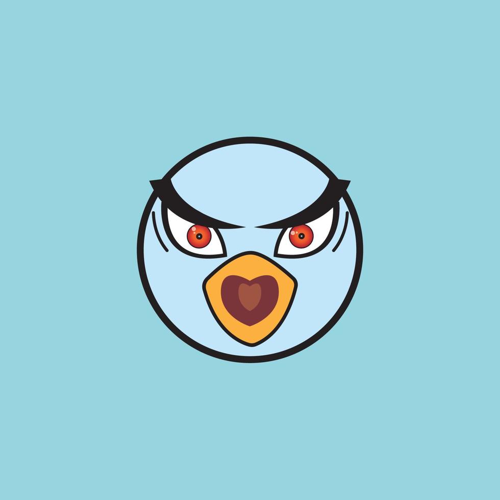 cartoon vogeltjes gezicht emoticon ontwerp vector