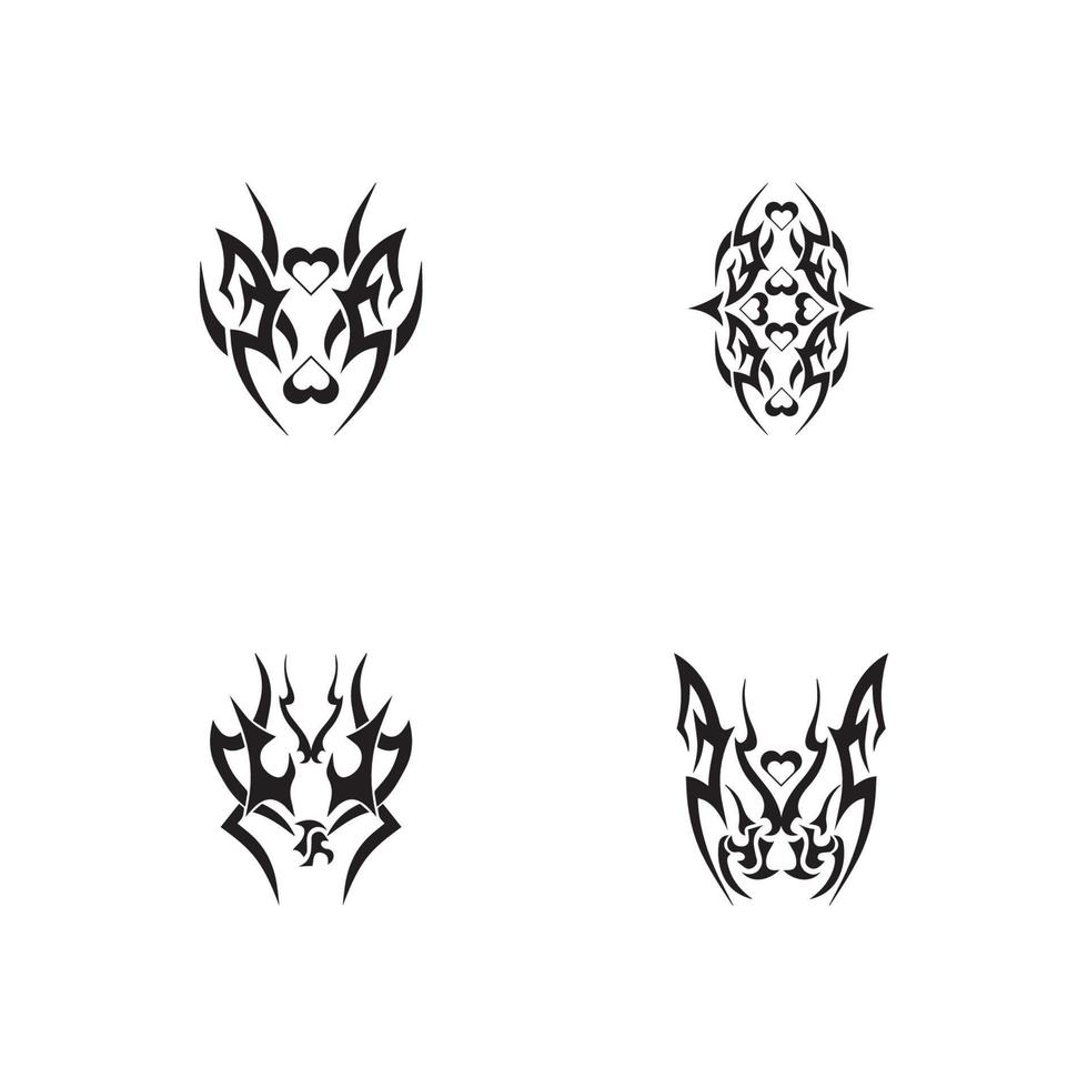 tribal tattoo pictogram vector illustratie ontwerp