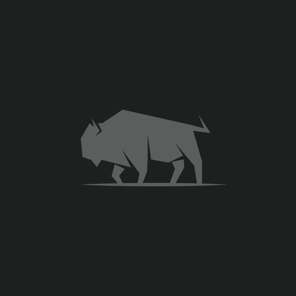 geïsoleerde silhouet bizon, stier, angus logo pictogram sjabloon vector illustratie ontwerp