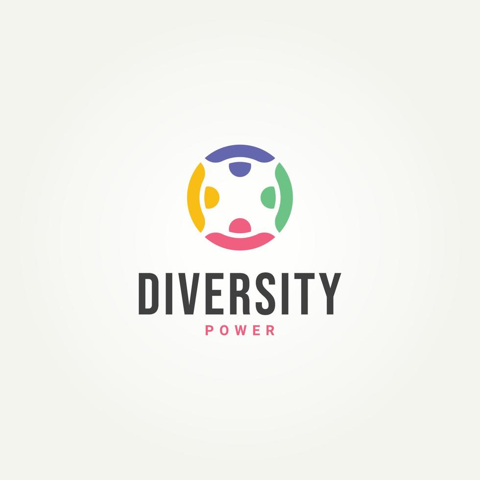 minimalistische diversiteit en inclusie logo sjabloon vector illustratie ontwerp. eenvoudige mensen gemeenschap, netwerk en sociaal symbool logo concept