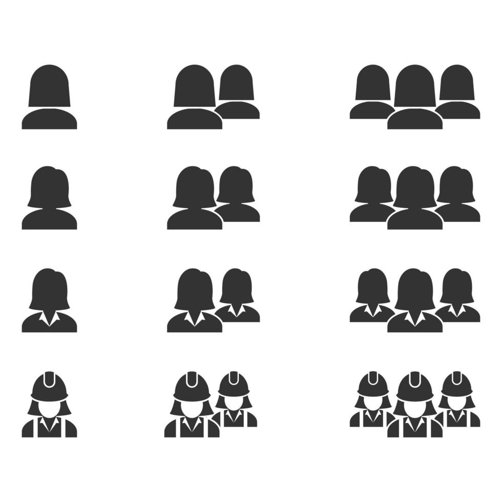 eenvoudige avatar pictogrammen instellen voor verschillende zakelijke vrouwen. vector